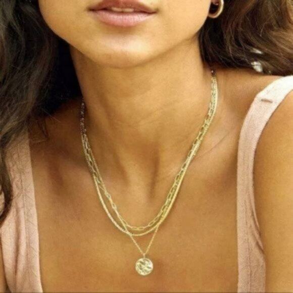 Evil Eye Chain Paperclip Necklace Set 3 Piece - Picture 6 of 6